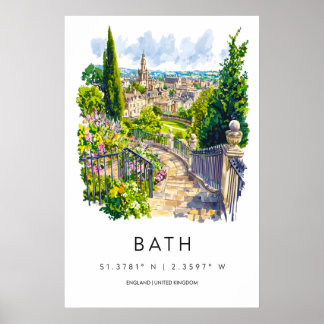 Badezimmer Wasserfarbenposter Badezimmer Reise Dru Poster