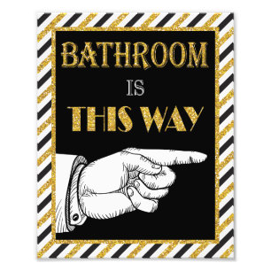 Badezimmer-Wegweiser (recht) - 8" x 10" Druck