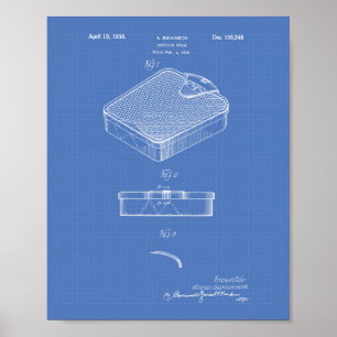 Badezimmerwaage 1938 Patent Kunst Blaupause Poster