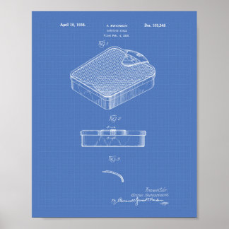 Badezimmerwaage 1938 Patent Kunst Blaupause Poster