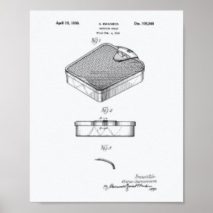 Badezimmerwaage 1938 Patent Kunst Weiß Papier Poster