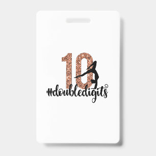 Badge 10e anniversaire Cadeau double chiffres filles Gym