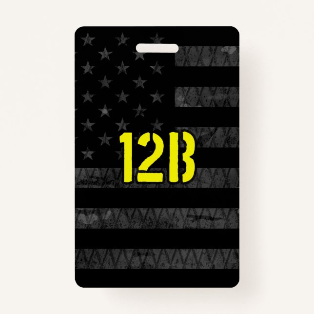 Badge 12B Combat Engineer Subdued American Flag (Devant)