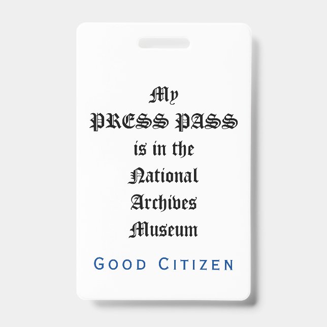 Badge 1er amendement Audit - My Press Pass (Avant)