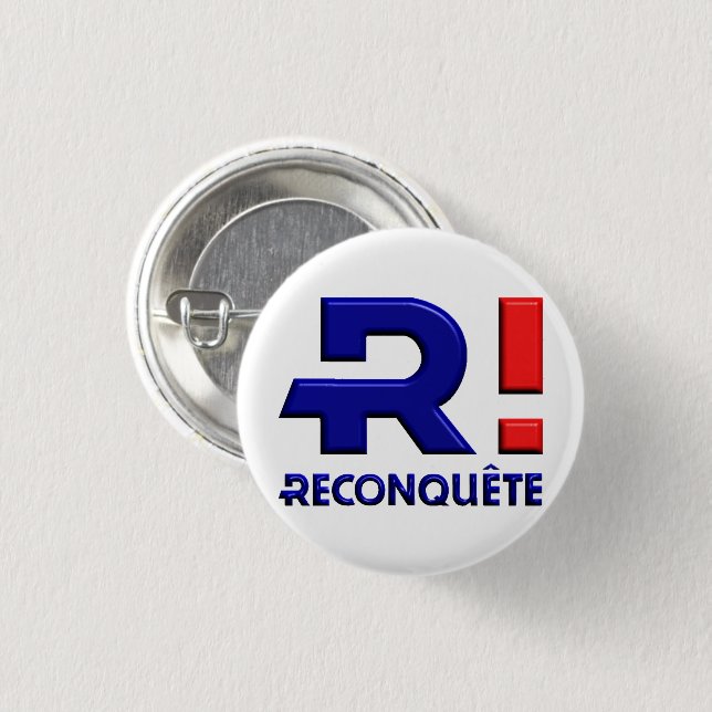 Badge 32 mm, Membre Pionnier de Reconquête (Devant & derrière)
