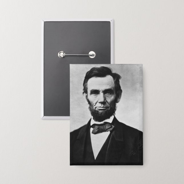 Badge Abraham Lincoln : 16ème Président de l'Amérique (Recto/Verso)