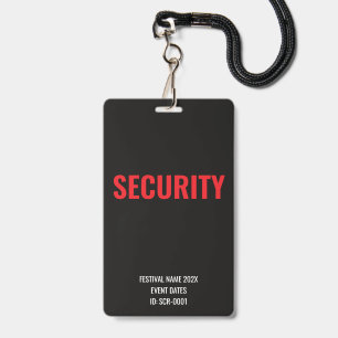 Badge Accès de sécurité personnalisé Festival de concert