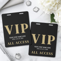 Accès total Élégant Or Noir Événement VIP