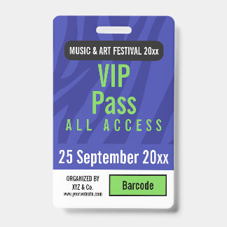 BADGE ACCÈS VIP | ACCÈS TOTAL | PASS FESTIVAL DE MUSIQUE