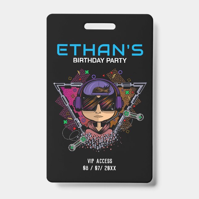 Badge Accès VIP de fête d'anniversaire (Avant)