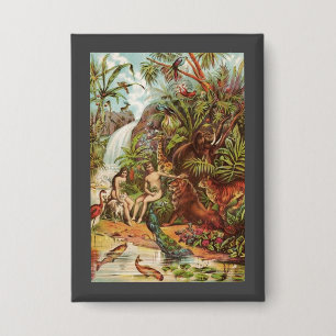 Badge Adam et Eve dans le jardin