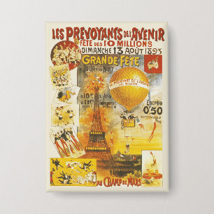 Badge Affiche Antique de la Grande Fête Foire de Paris