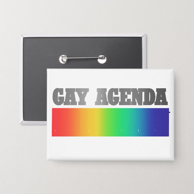 Badge Agenda gay | Rainbow Ombre Funny Gay pride (Recto/Verso)