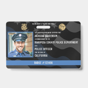 Badge Agent de police Application de la loi Employé Phot