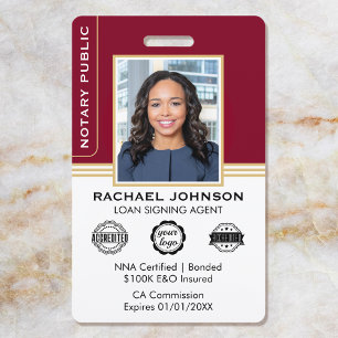 Badge Agent de signature notarial de style classique ID