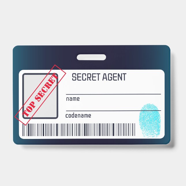 Badge Agent secret Détective Spy Mystery Party (Front)
