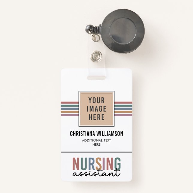 Badge Aide en soins infirmiers rétro AIIC Aide en soins  (Front with Retractable)