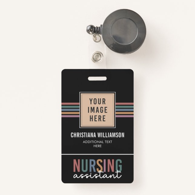 Badge Aide en soins infirmiers rétro AIIC Aide en soins  (Front with Retractable)