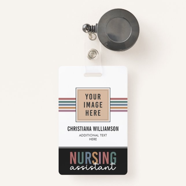 Badge Aide en soins infirmiers rétro AIIC Aide en soins  (Front with Retractable)