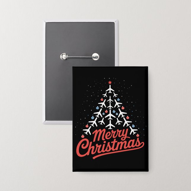 Badge Airplane Christmas Tree Pilot (Recto/Verso)
