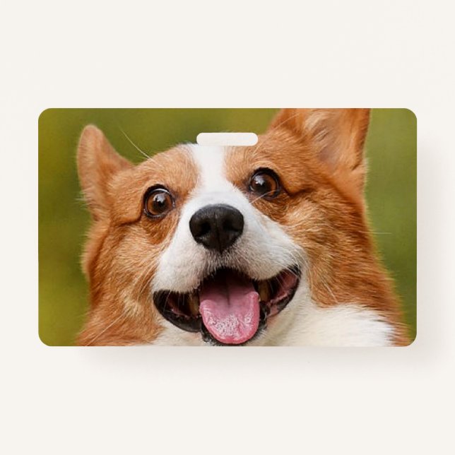 Badge Ajouter photo de chien personnalisé Customisé (Devant)