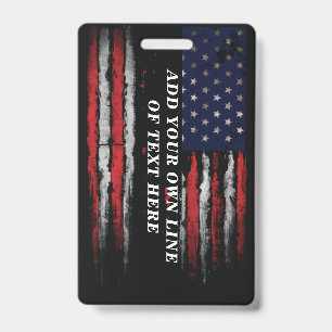 Badge Ajouter votre propre texte sur grunge American fla