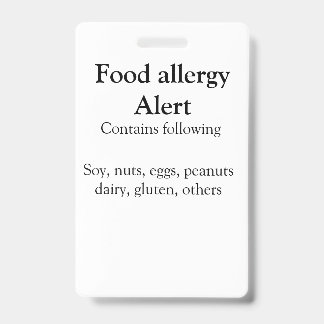 Badge Alerte d'allergie alimentaire ajouter le nom des a