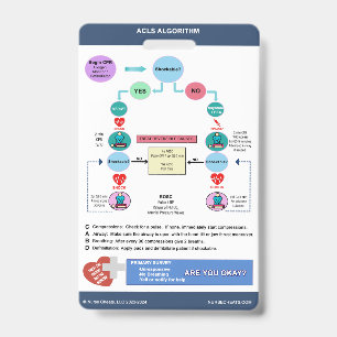 Badge Algorithme de ACLS par Nurse Cheats®