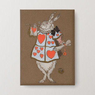 Badge Alice au Pays des Merveilles Lapin Blanc Héraut Vi