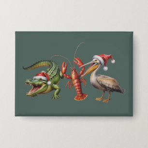 Badge Alligator Pélican Écrevisse Oie Animal de Noël