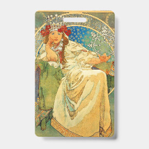 Badge Alphonse Mucha Art Nouveau Princesse Hyacinth