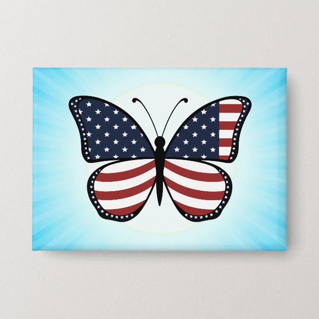 Badge American Flag Butterfly Design-62615 (Recto)