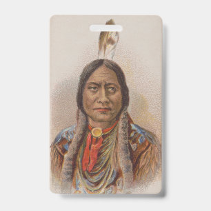 Badge Amérindien : Lakota Sitting Bull, publicité pour d