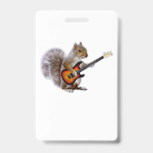 Badge Amoureux de guitare Écureuil jouant de la guitar
