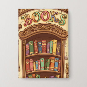 Badge Amoureux de livres Étagère à livres de dessin anim