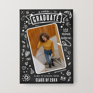 Badge Amusant tableau noir doodle photo de remise de dip