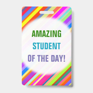 Badge Amusement "ÉTUDIANT EXTRAORDINAIRE du JOUR !"