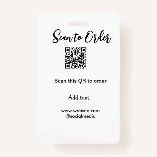 Badge Analyser pour commander analyser le code QR ajoute (Devant)