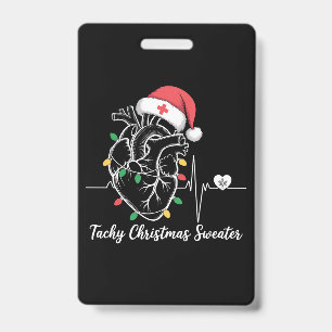 Badge Anatomie du cœur Noël Infirmière Cardiaque Tachy N