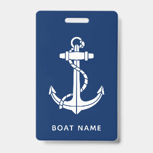 Badge Ancre de bateau nautique personnalisée