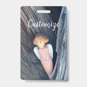 Badge Ange sculpté dans l'arbre Thunder Cove