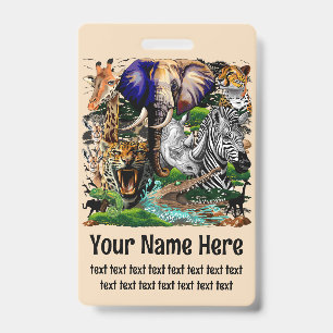 Badge Animaux sauvages de la Savane africaine