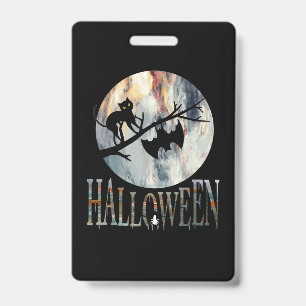 Badge Anniversaire de chat drôle d'Halloween