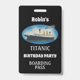 Badge Anniversaire Titanic Bateau Compagnie Étoile Blanc