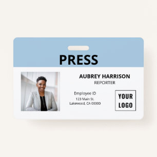 Badge Appuyer sur l'ID photo simple