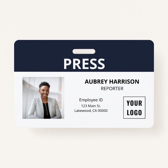 Badge Appuyer sur l'ID photo simple (Devant)