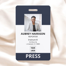 Badge Appuyez sur ID photo simple de l'entreprise