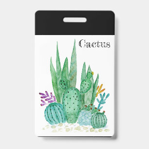 Badge Aquarelle de cactus cactus fleurs floral désert il