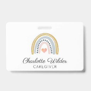 Badge Aquarelle mignonne Arc-en-ciel Carte de visite soi