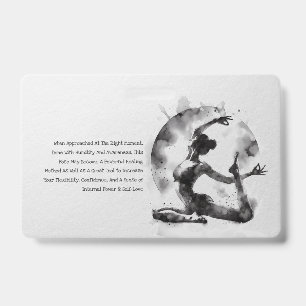 Badge Aquarelle Yoga Reiki Pose King Pigeon à une jambe